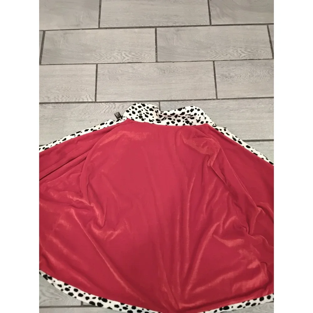 Red Velvet Royal King Queen Costume Cape Dalmatian Faux Fur Trim No. 2834